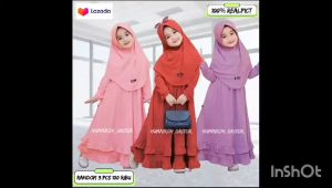 Baju Gamis Anak Motif Polos Gratis Hijab Model Dan Motif Terbaru
