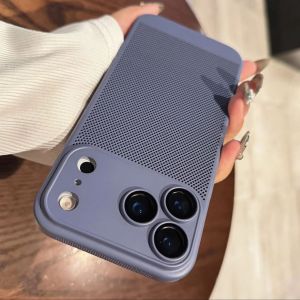 Original Cooling Grid Heat Dissipation Phone Case For iPhone 17Air 16 16E 15 14 13 12 11 17 Pro Max Mesh Breathable Hard Cover