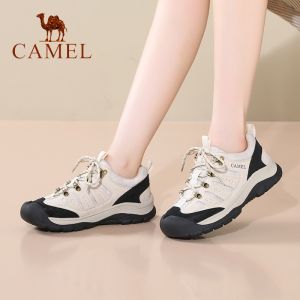 รองเท้าลำลองผู้หญิง Camel ฤดูใบไม้ร่วง 2024 รองเท้าเดินป่าแบบลำลองสำหรับกลางแจ้ง พื้นหนา เพิ่มความสูง รองเท้าทำงาน รองเท้าเดินป่ากลางแจ้ง