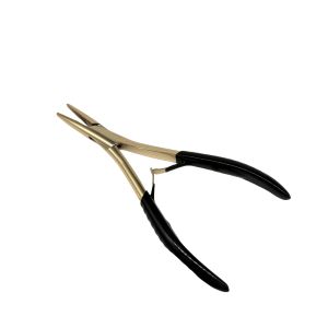 1 Kìm Nối Tóc Bằng Thép Không Gỉ Màu Vàng 7 Inch Có Rãnh Nhỏ Để Nối Tóc Bằng Keratin