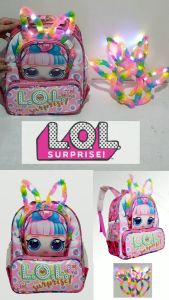 Tas Ransel Mini anak Perempuan Sekolah PAUD/TK karakter L.O.L - BT21 free Bando Lampu Tas anak perempuan ngaji karakter L.O.L - BT21 TERBARU
