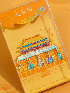 Magnet Kẹp Tủ Lạnh Bằng Kim Loại Bắc Kinh Trung Hoa Đồ Trang Trí Sáng Tạo Đồ Lưu Niệm Du Lịch Bảo Vật Quốc Gia Phong Cách Kiến ​​trúc