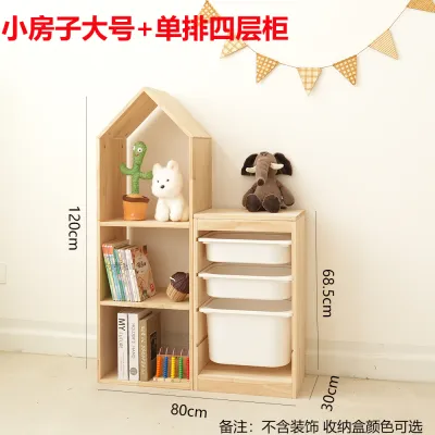 Montessori-inspired Real Wood Toy Storage Cabinet Bookshelf