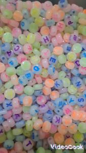 MOTE ABJAD BULAT GEPENG GLOW IN THE DARK DIAMETER 6MM 1 PON / MOTE HURUF GLOW IN THE DARK