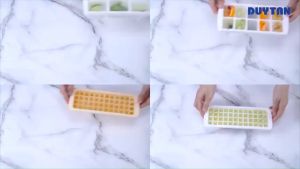 Combo 4 Khay đá Khuôn làm đá loại 21 viên nhựa Duy Tân chính hãng kích thước 25.1 x 11.5 x 3.6 cm