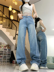 Ankela High Waist Wide Leg Jeans Womens Fall Winter Large Size Loose Straight Floor-Length Pants Casual Cotton Denim