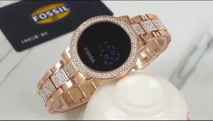 Fosil Jam Tangan Fashion Cewek Rantai Digital Touchsreen Import Koran Style Model Terlaris Kekinian