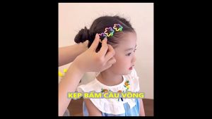 Kẹp Tóc Bật Tách Màu Cầu Vồng Ngọt Ngào Đáng Yêu Cho Bé - Phụ Kiện Tóc Màu Kẹo Ngọt Cho Bé