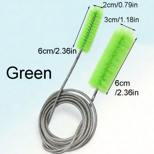 Aquarium Cleaning Brush for Water Filter Pump Lily Pipe Air Tube Hose Stainless Steel Fish Tank Brush Water Pump Accessories