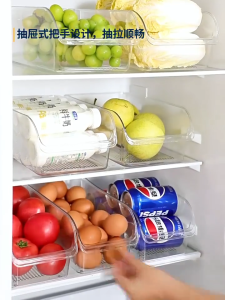 ตะกร้าเครื่องดื่ม ตู้เย็นฮาร์ดแวร์แช่แข็งในตู้เย็นลิ้นชัก การ์ตูนพลาสติกกล่องเก็บผักมัลติฟังก์ชั่น