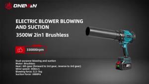 ONEVAN | ONEVAN 2In1 350m/s Brushless Electric Turbo Air Blower Cordless Blowing Vacuuming Cleaning Power Tool For Makita Battery Pin