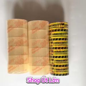 Combo 3 cây băng keo (2 cây 200yard 1kg6 và 1 cây hàng dễ vỡ 100yard 1kg lõi 5mm kèm dao cắt)