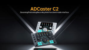 Audio Interface COMICA ADCaster C2 Podcast Mixer 48kHz 24bit 48V Phantom XLR One Click Denoise Bluetooth 5.3 Sound Card for Podcast Streaming PC Phone Guitar Official Original