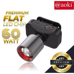 Senter Kepala Zoom In Out Aoki Led 3 Mode Cahaya Super Terang 60w Senter LED ZOOM AOKI AK-3685A 60W