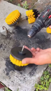 mesin bor impact wrench umum jadi Kepala Sikat Bor Hex 1/4 Brush Drill Head Pembersih serbaguna