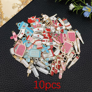 10/20/50pcs Alloy Medical Pendants (Enamel Coated) – Doctor/Nurse Inspired Charms for Handmade Necklaces & Keychains
