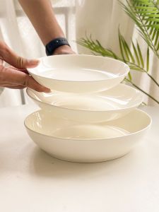 Underglaze Ceramic Small Plate 6 Inch Salad Plate White Bone China Deep Dish 7 Inch Bone Ingestion 5 Inch Plate Circular Shape