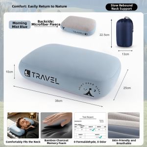 OSEAGLE | Portable Summer Ice Silk Cervical Support Memory Foam Folding Pillow