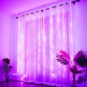 3M/4M/6M Curtain LED String Lights Christmas Decoration Remote Control Holiday Wedding Fairy Garland Lights Bedroom Outdoor Home