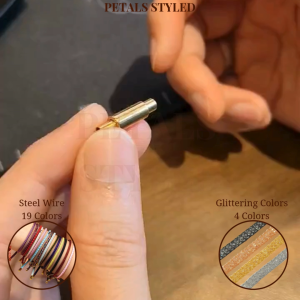 【PETALS_STYLED】 Steel Wire Glittering Stainless Steel Cylinder Button-3 Charm Bracelet 不锈钢钢丝绳网水钻手绳