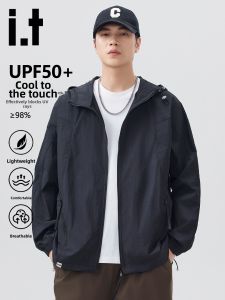 izzue | Black Ice Silk Hooded Sun Protection Coat Lightweight Breathable Quick Drying
