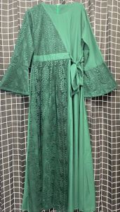 Gamis Lebaran Raya Bahan toyobo mix brokat /gamis seri lebaran polos mix brokat