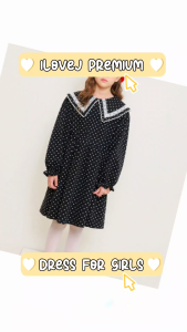 Girls Polka Dot Collar Charm Dress – Korea’s Premium Kidswear by I LOVE J (Ages 4–11 Christmas Collection)
