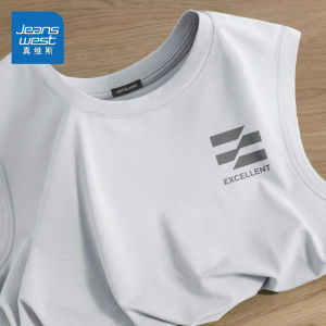 Jeanswest Quick Dry Ice Silk Thin Sleeveless Outdoor Cycling Cool T-Shirt Mens Summer Fashion Urban Style Polyester Fiber