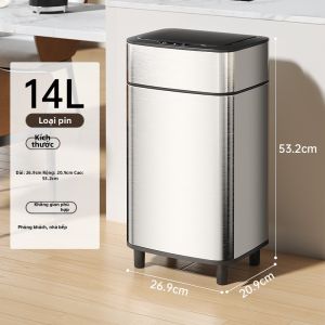 MMZECE | Thùng Rác Gia Đình Inox Cảm Ứng Đẹp