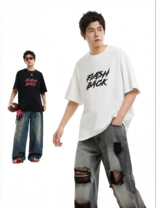 Áo Thun Cotton In Mực Phía Trước Phong Cách Đường Phố Mới Xuất Hiện Mùa Hè