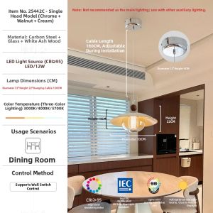 FANCY LAMP CLUB | Retro Cream Style Full Spectrum Eye-Protective Swivel Arm Chandelier