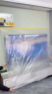 Plastic Drop Cloth Protective Bag 9ft x 23ft Plastic Sheet Clear Plastic Drop Cloth for Painting Ideal for Furniture Protection Paint Spills Dirt Dust Couch Cover and Furniture Cover