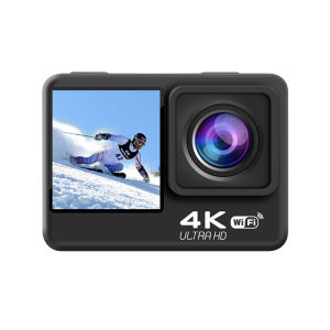New 4K60FPS 24MP Sports Action Camera WiFi HD Dual Touch Screen Outdoor Diving Video Camera Anti-shake 30m Waterproof Action Camera for Ski/Cycling/Travel/Vlog