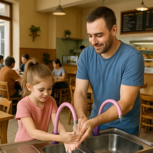 Wastafel Portable Double Bowl 125cm Bak Cuci Piring Tangan Murah Klinik Apotik FoodCourt Kitchen Sink 125cm 2 Lubang