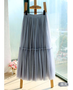 New Arrival Womens Tulle Skirt Flared Midi Skirt A-Line Silhouette Natural Waist Pure Color Versatile Style Spring Season