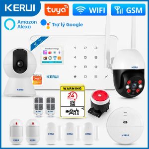 Hệ Thống Báo Động An Ninh Nhà Thông Minh KERUI W181 WIFI GSM Với Cảm Biến Chuyển Động Cảm Biến Cửa Camera IP Hoạt Động Với Alexa Google Tuya