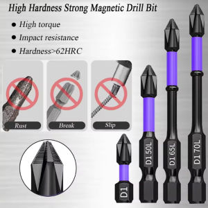 Hexagonal shank alloy steel drill bit for power tools. 5/12 magnetic screwdriver non-slip and shock-proof Phillips impact drill