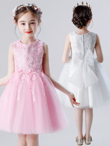 Princess Style Girls Dress Summer Performance Outfit Trendy Skirt Childrens Performance Costume Floral Print Polyester Fiber