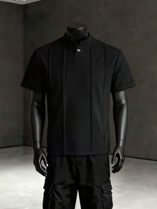 ZHUOCAN | Deconstructed Henley Heavyweight T-Shirt