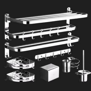 Bathroom Wall-Mounted 304 Stainless Steel Towel Rack