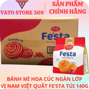 Bánh mì hoa cúc ngàn lớp FESTA vị nam việt quất túi 140g (thùng/gói)