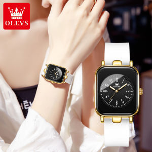 OLEVS Watch for Women Original Waterproof Trend Arc Full Glass Dial Luminous Silicone Strap with Gift Box