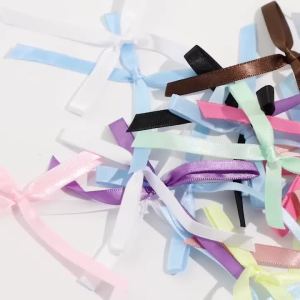 30Pcs 6.5x8.5cm Satin Ribbons Flowers Bows Ties For DIY Craft Scrapbooking Embellishment Accessories Hair Clothes Decoration