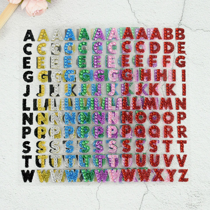 1/3Pcs Glitter A-Z ตัวอักษรตัวอักษรสติกเกอร์ Scrapbooking เครื่องเขียนอุปกรณ์โรงเรียนสีดํา/ทอง/เงิน/สีแดง/สีฟ้า/สีชมพู/สีม่วง/สีเขียว