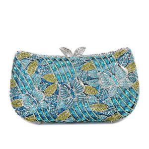 Hollow Out Metal Butterfly Flower Inlaid Diamond Dinner Party Banquet Party Diamond Holding Womens Bag Clutch
