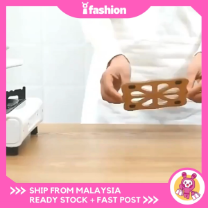 IFASHION 1759 Wooden Table Mat Coaster Heat Insulation Cup Holder Alas Meja Letak Cawan Kayu