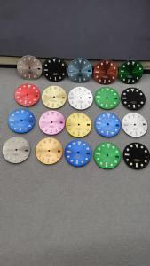 High Quality 28.5mm Silver Gold Black Pink Date Window Blue Green Luminous Aseptic Dial Fit NH35 /NH36/4R/7S Automatic Movement