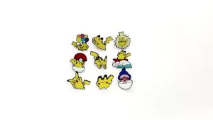 Bandai | Cartoon Pikachu Anime Brooch Cute Rainbow Balloon Enamel Pin Metal Badge for Backpack Clothing Accessories Gift