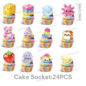 Kayou | Squishy Dumpling Birthday Party Decorations Paper Plates Cups Napkins Tablecloth Backdrop for Kids Baby Shower Party Supplies