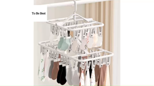 To Be Best ที่หนีบผ้าพร้อมราวแขวน วัสดุพลาสติก ราวแขวนทรงสีเหลี่ยม  มี2 ขนาดให้เลือก 20 ตัวหนีบ และ 32 ตัวหนีบ